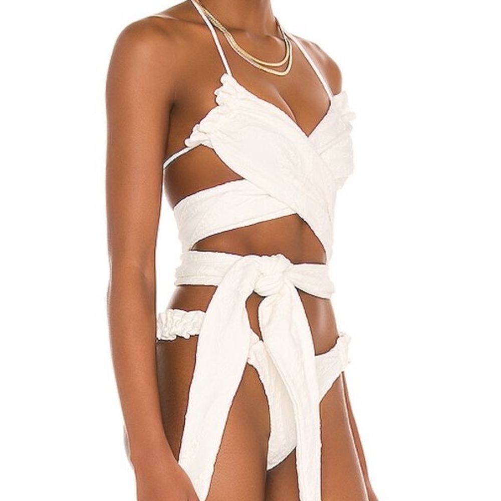 DEVON WINDSOR White Wrap-Style Cutout One-Piece Swimsuit